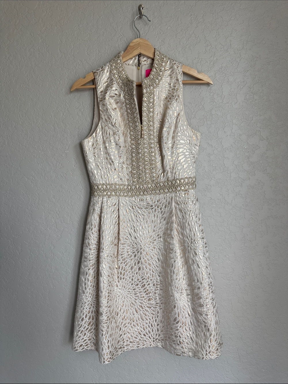 Lilly Pulitzer Ivory Dress with Gold Embellishment size 2